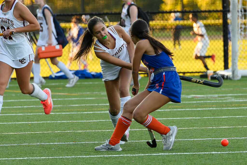 Maia Bitterman manages the midfield against Newton South on October 7.