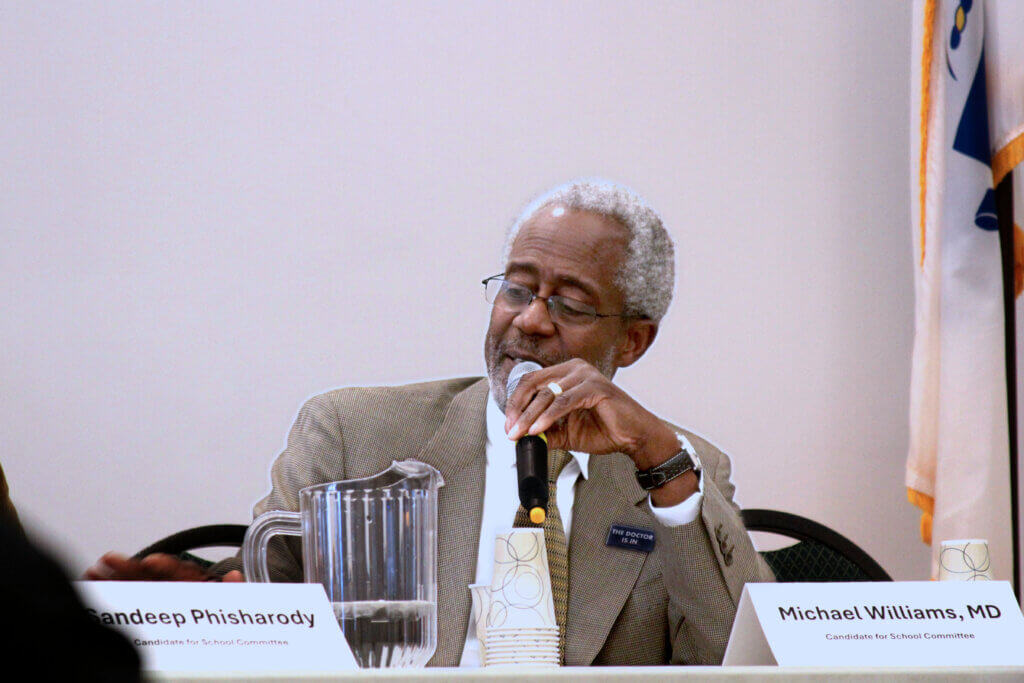 School Committee candidate Michael Williams said the schools have “room to grow” after a “loss of trust” with METCO families during a March 25 forum. Photo: Dakota Antelman/The Acton Bridge