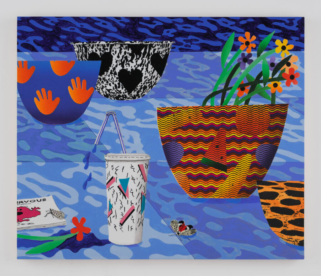 An oil-based ink and acrylic paint piece titled “Spill, 2023” by Karen Lederer of Brooklyn, N.Y. Courtesy photo