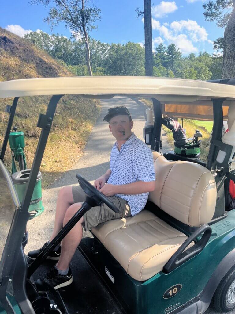 Harrison Frost between shots at the Thomas R. Huckins Memorial Golf Tournament. Courtesy photo