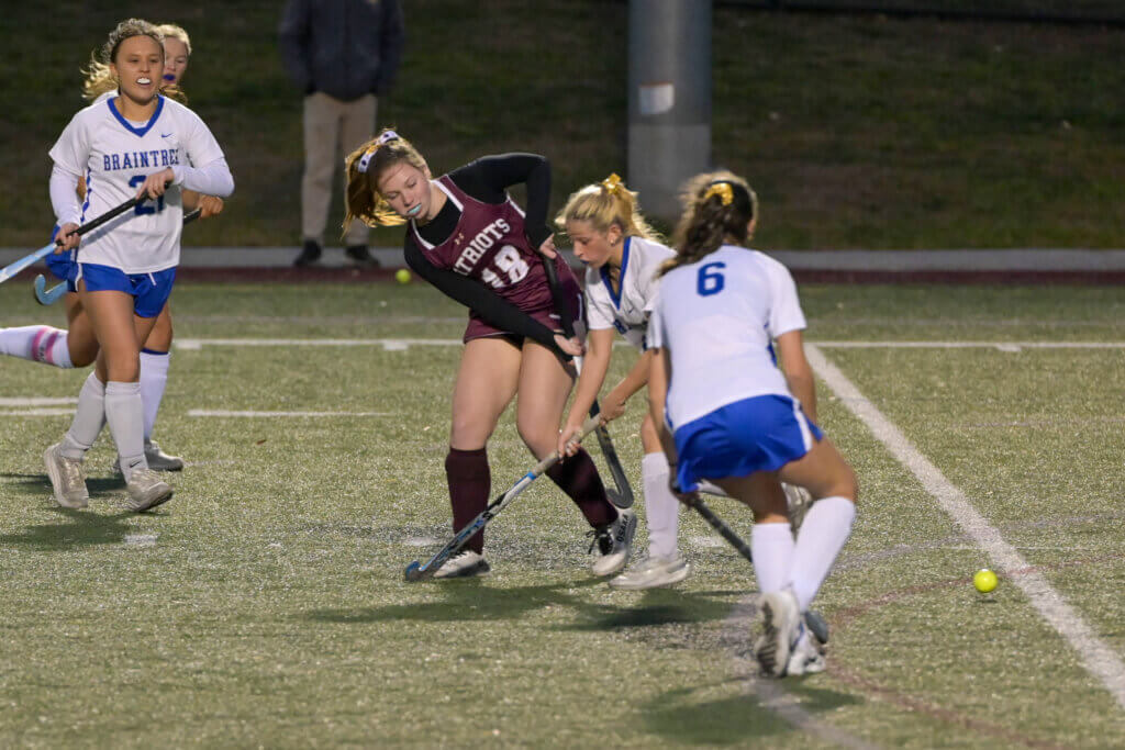 Lilly Woodman finds a gap, assisting a goal by Brynn Chaffee. Photo by David Clancy