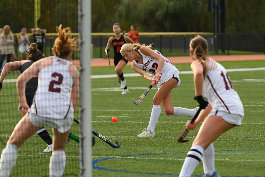 Bridget Fivek fires a shot against the Wayland Warriors on October 16. Photo by David Clancy
