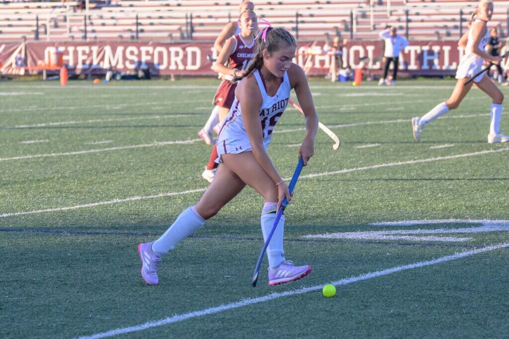 CCHS’ Skyla Rigazio en route to one of her four goals against Chelmsford on September 14. Photo by David Clancy
