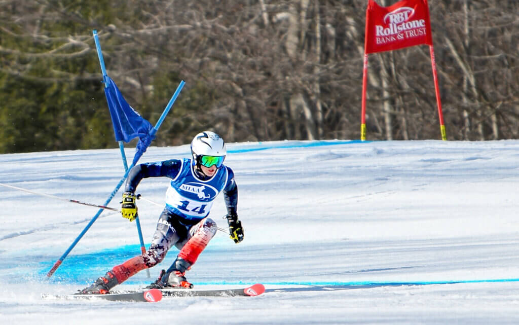 Henry Flint skis during the 2024 championships. Photo courtesy of Jen Flint