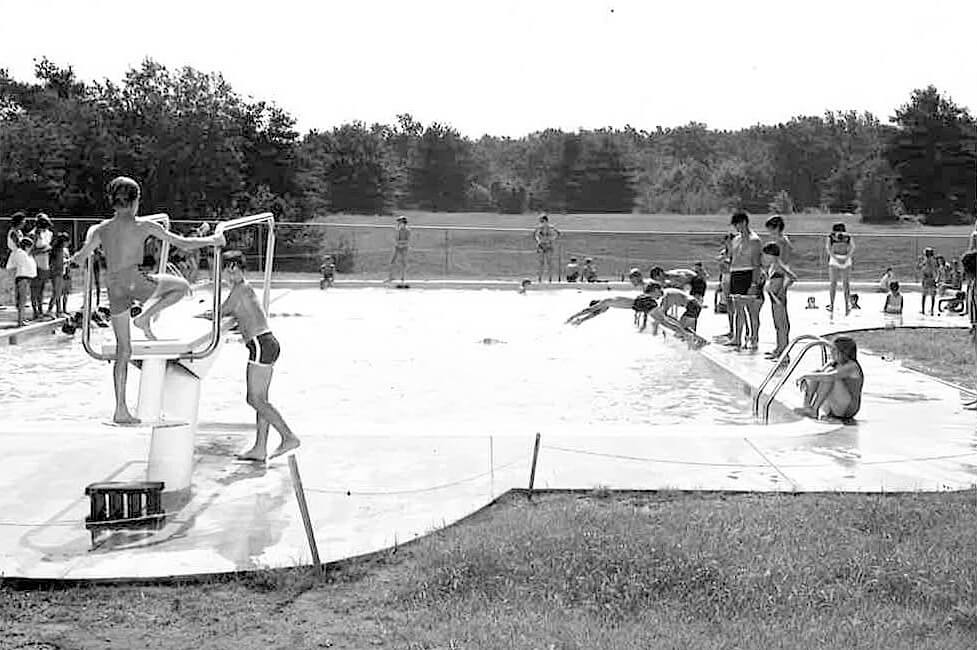 A photo shows campers swimming at the old Camp Thoreau campus on Old Marlboro Road in Acton. Photo courtesy of Camp Thoreau