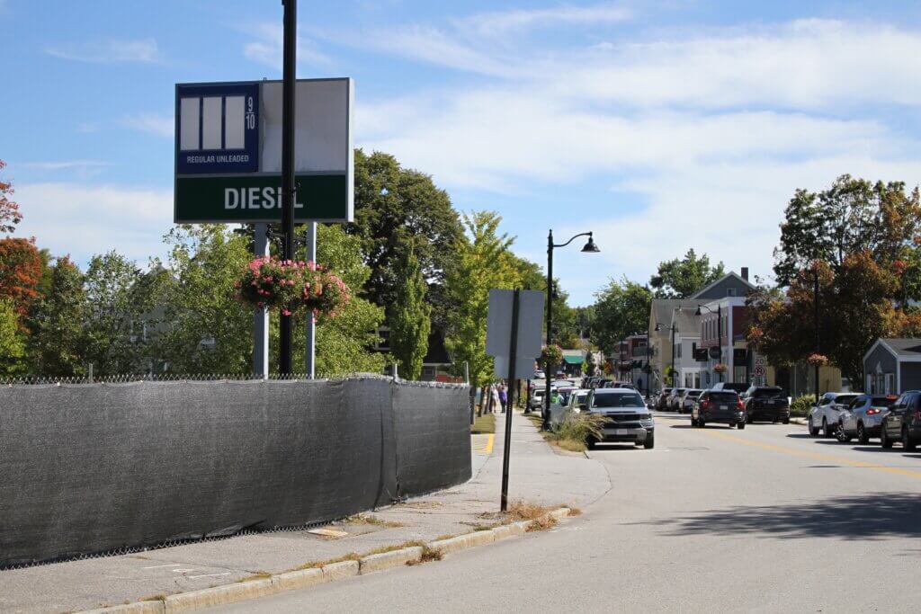 The former E & S Mobile Service property occupies prime real estate at one end of West Acton Village. Photo: Dakota Antelman/The Acton Bridge