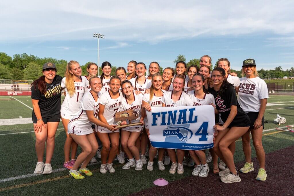 The Acton-Carlisle girls lacrosse team advanced to its third straight Final Four appearance with a 12-7 home win over Lexington on Thursday. Photo by Aidan Moroney