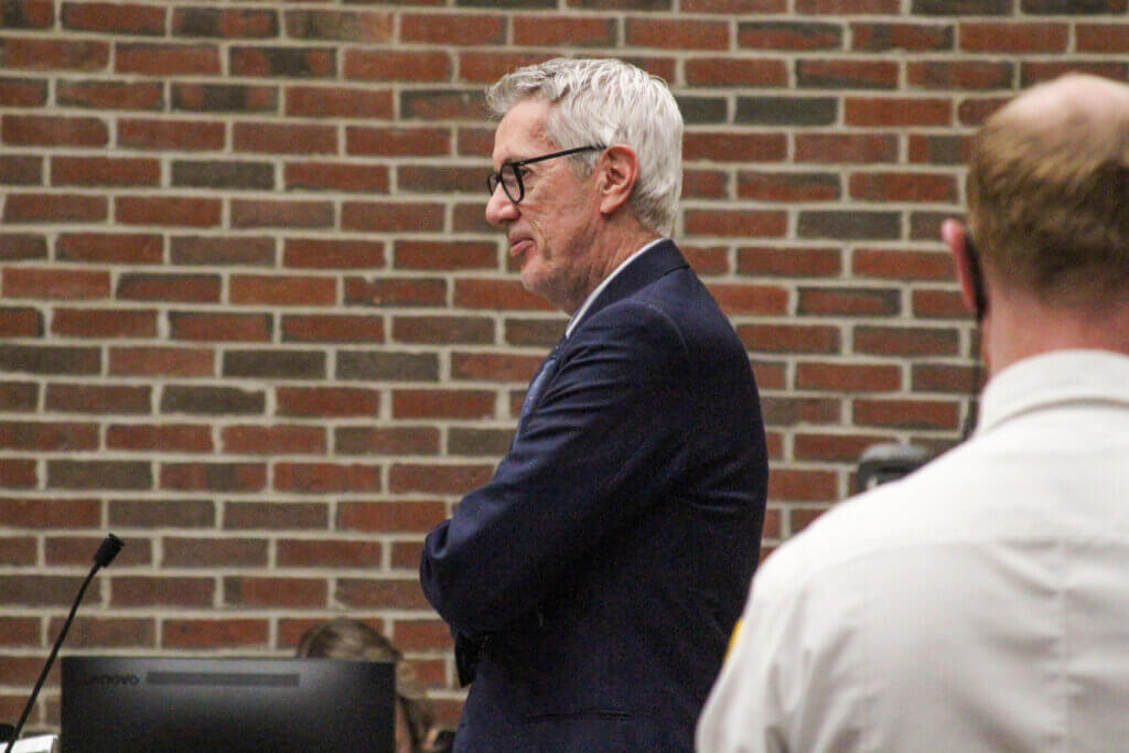 Attorney George King speaks in district court. Photo: Dakota Antelman/The Acton Bridge
