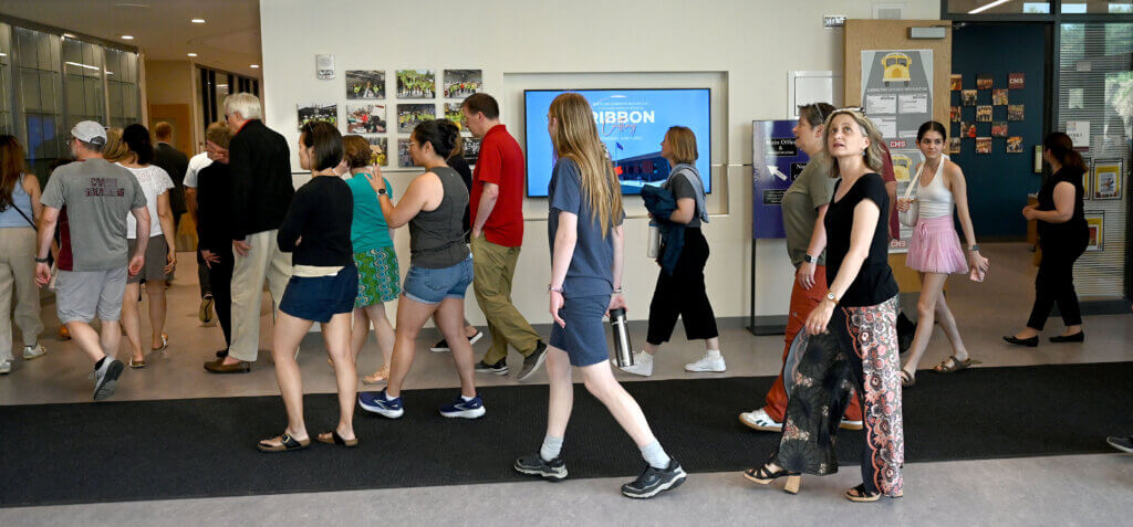 Conordians file into the the Ellen Garrison Building at Acton Middle School for their first look at the new building on Wednesday, June 11, 2025. Ken McGagh/The Acton Bridge