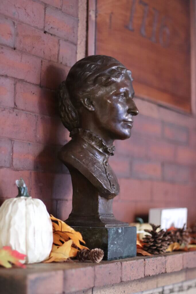A bust keeps watch over the Thoreau Room at the Colonial Inn. Photo: Trace Salzbrenner/The Acton Bridge