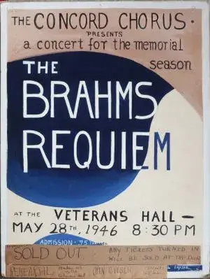 A poster for the first concert featuring Johannes Brahms’ “German Requiem.” Courtesy photo