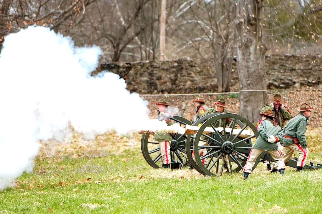 The Acton Independent Battery fires its cannon. Courtesy photo