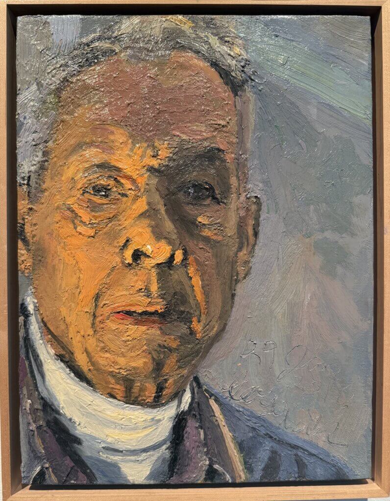 A self-portrait of Acton painter George Nick. His friend, the writer John Updike, once called Nick’s self-portraits “devoid of vanity and egotistic showmanship.” Courtesy photo