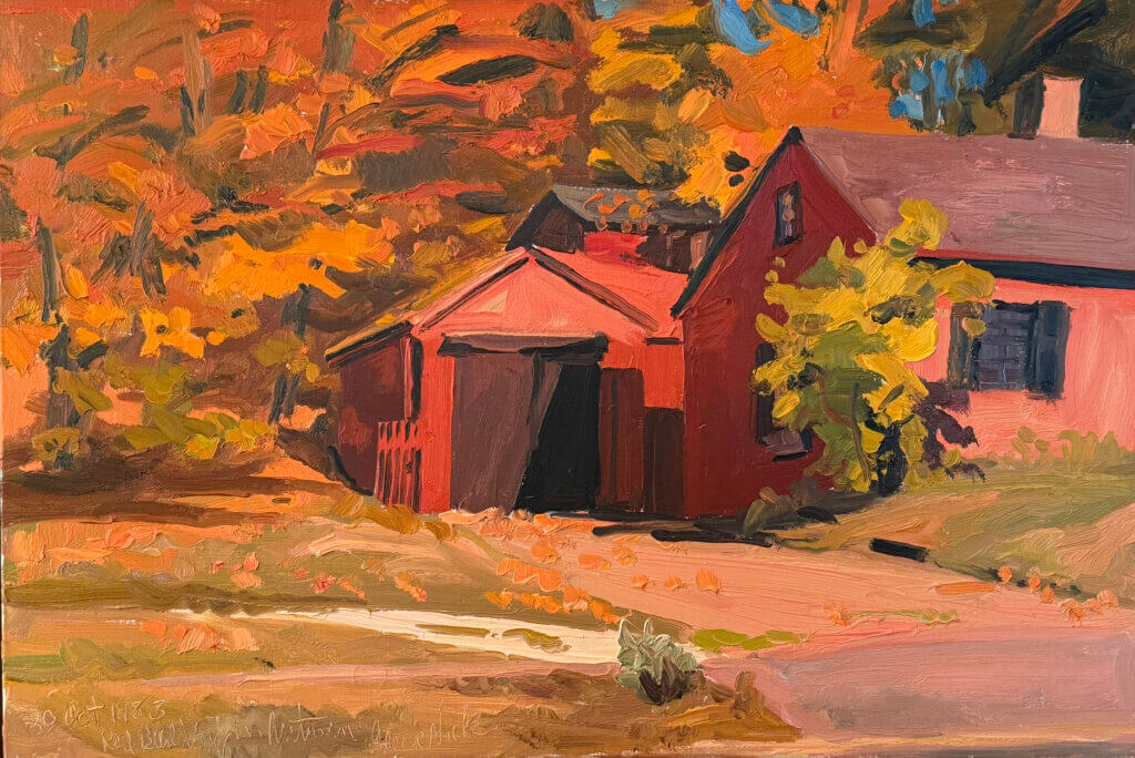 “Red Barn in Autumn,” a Acton painting, 1983. Courtesy photo