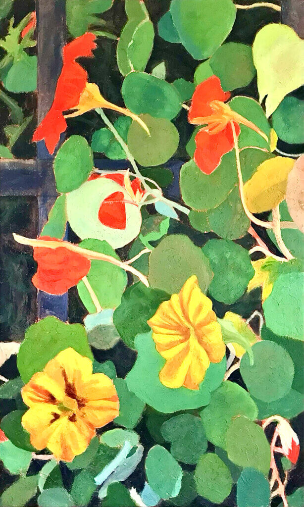 Maggie Stanley’s “thing for nasturtiums” is reflected in “Facing the Sun.” Courtesy photo