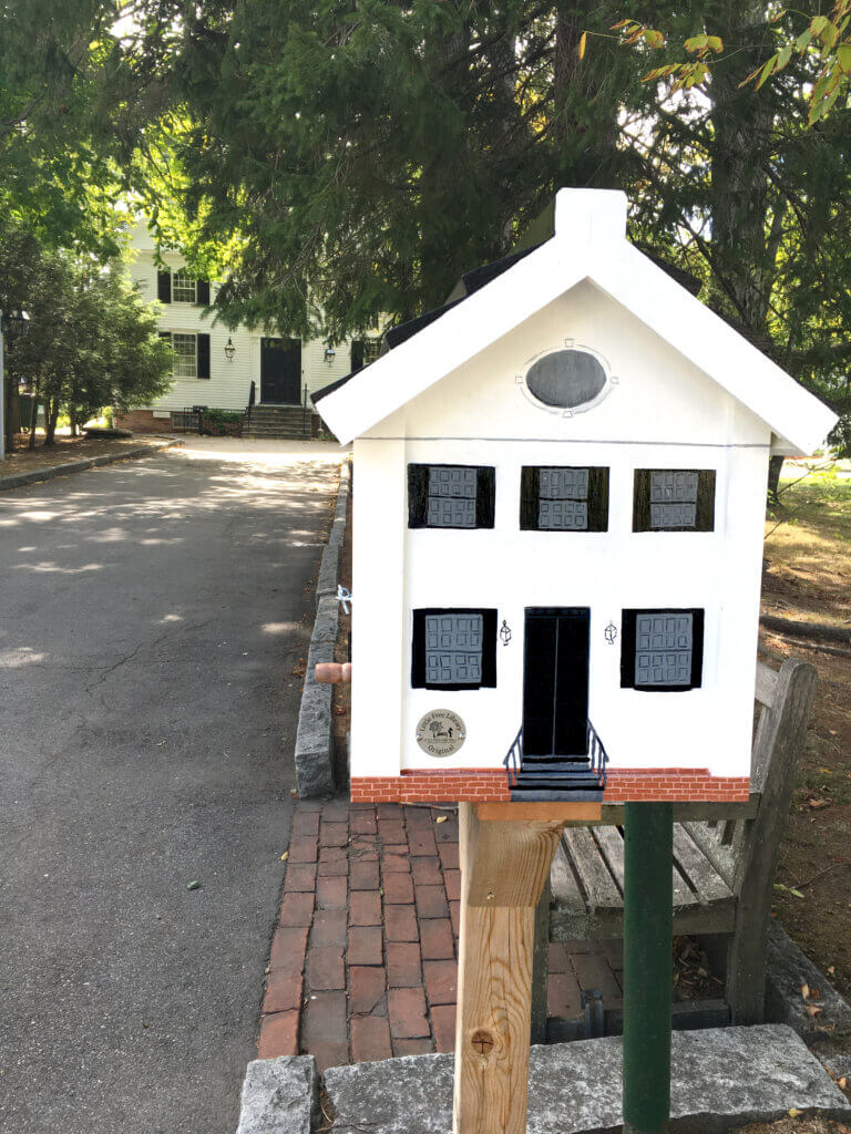 The Little Free Library at the Acton Scout House was built to resemble the building. Courtesy photo
