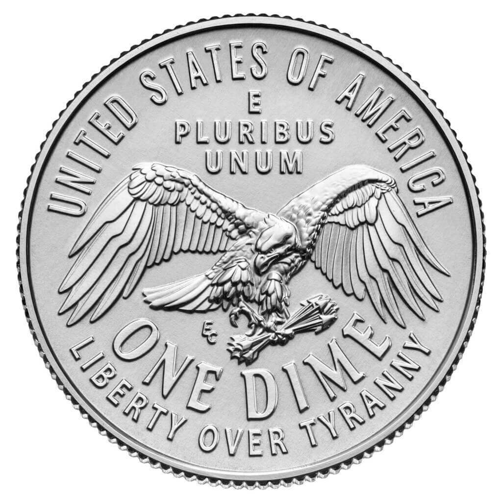 The reverse face of the “Emerging Liberty” dime. Courtesy image