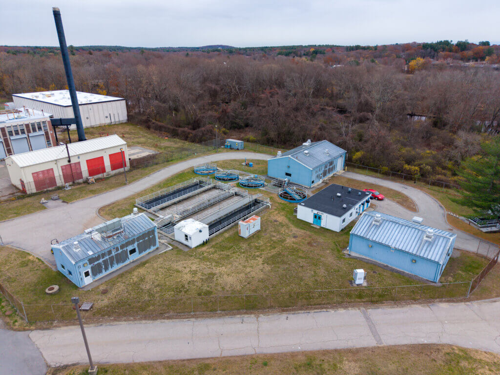 A possible new public works headquarters could center around an aging MCI-Acton wastewater treatment plant. Photo: Carl Calabria/The Acton Bridge
