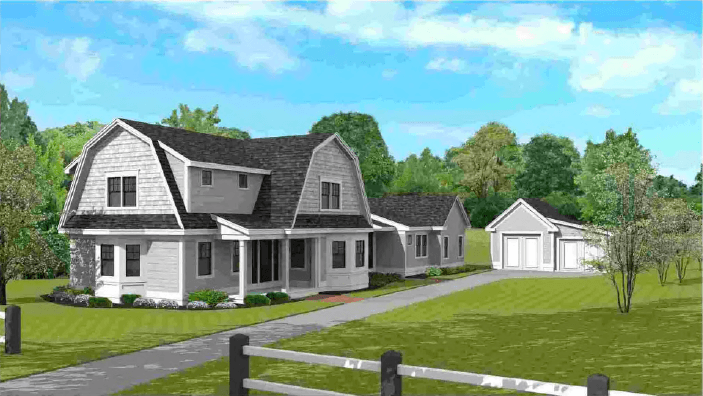 An illustration shows one concept of a proposed house at 615 Lowell Road. Image courtesy of Blatman, Bobrowski, Haverty & Silverstein LLC