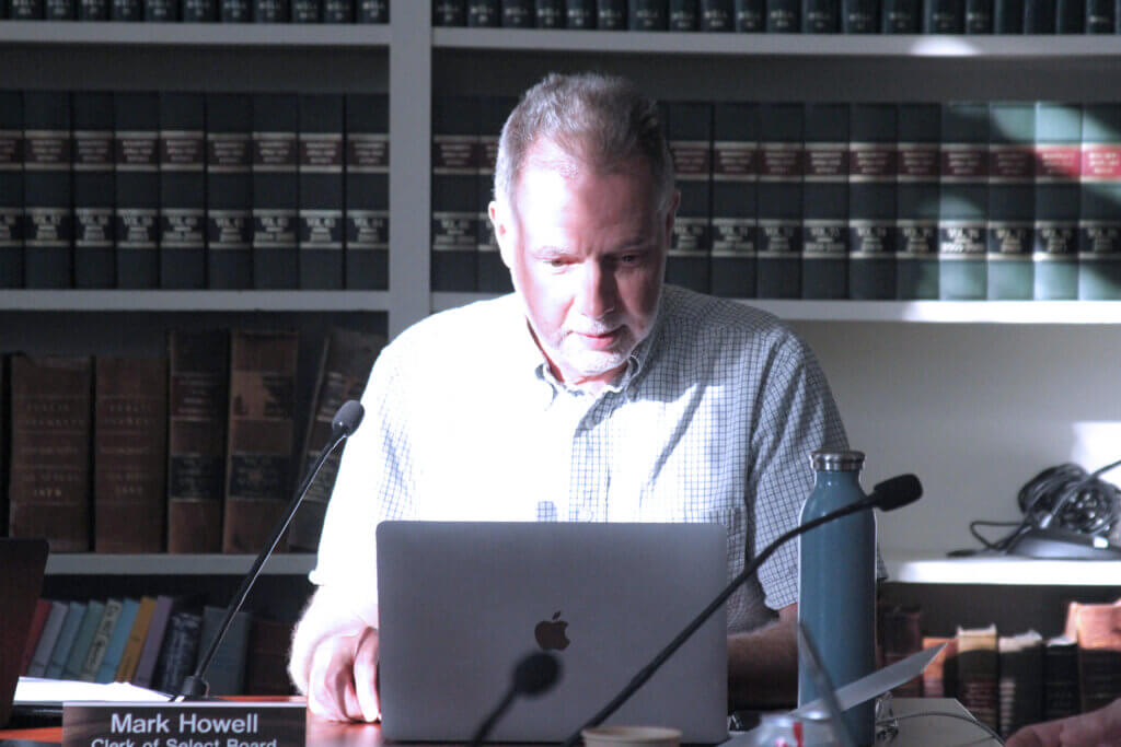 Select Board Clerk Mark Howell said staff turnover was partially to blame for a recent backlog of meeting minutes. Photo: Dakota Antelman/The Acton Bridge