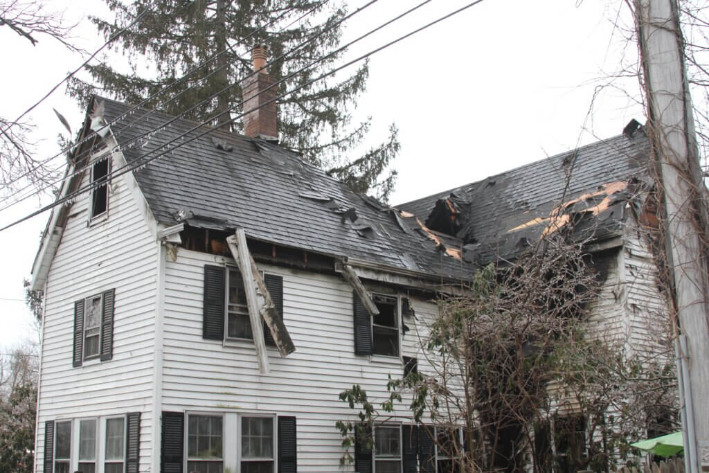 Pic 5: A fire badly damaged a home on Cottage Lane late Thursday night and early Friday morning. Photo: Dakota Antelman/The Acton Bridge
