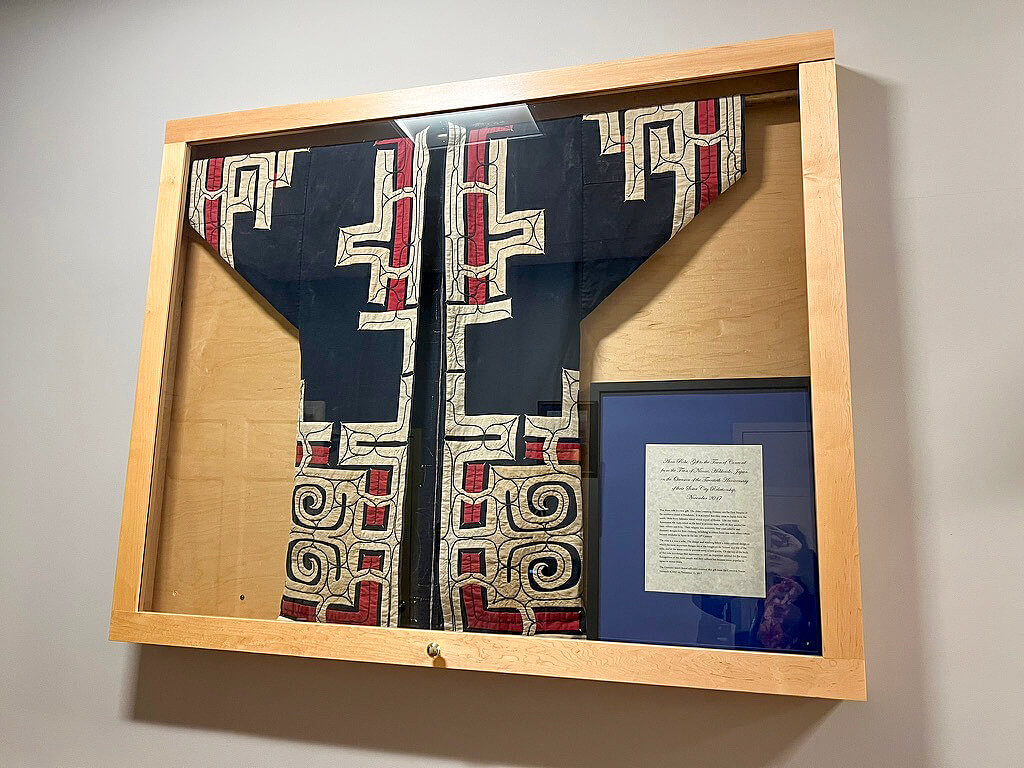 To celebrate 20 years of collaboration, Acton received a traditional Ainu robe. Photo: Celeste Katz Marston/The Acton Bridge