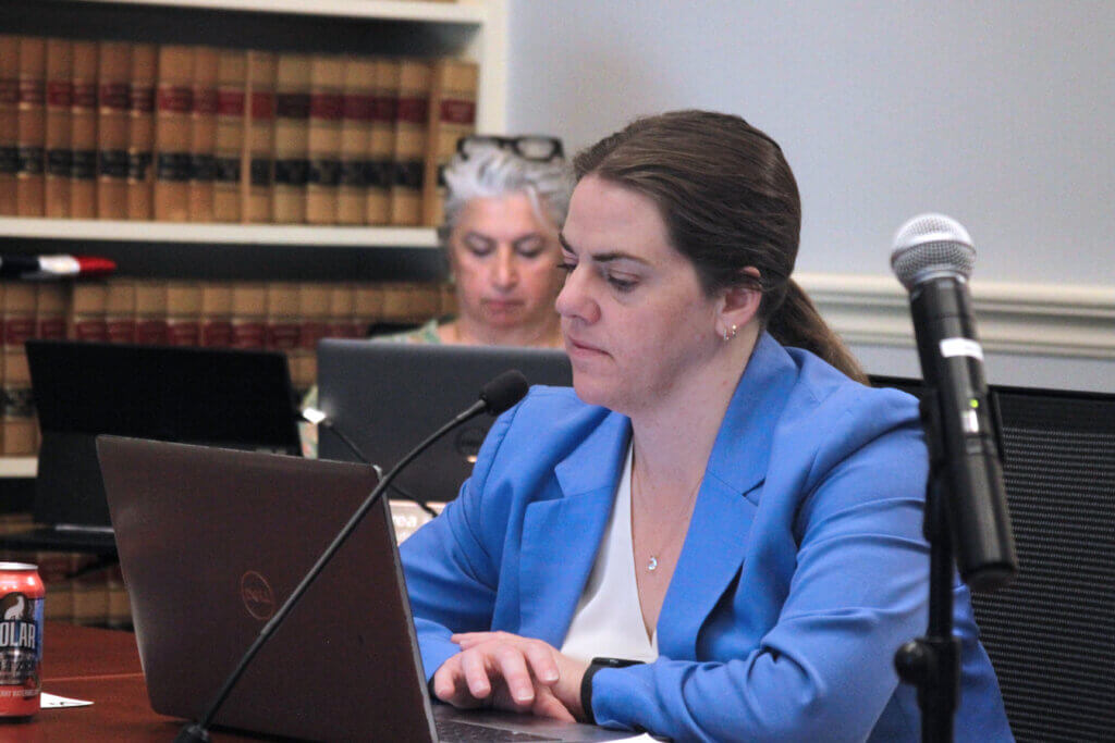 Deputy Town Manager Megan Zammuto presented a lease agreement with Wireless Edge Towers at Monday’s Select Board meeting. Photo: Dakota Antelman/The Acton Bridge