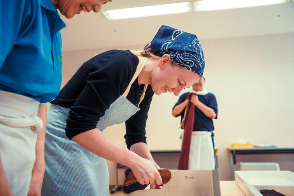 Aldous learns to make soba (buckwheat noodles) from scratch. Photo by Yotam Ivan