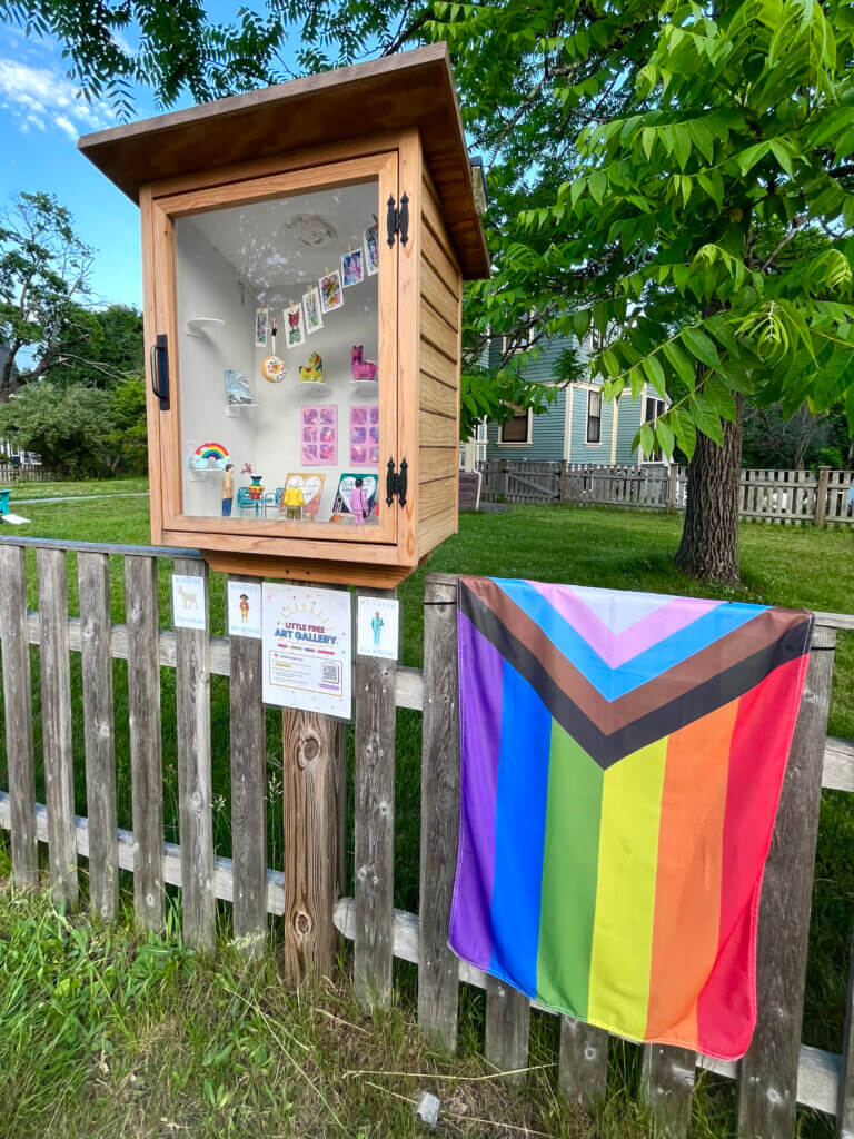 The Little Free Art Gallery is full again and decorated for Pride month. Courtesy photo