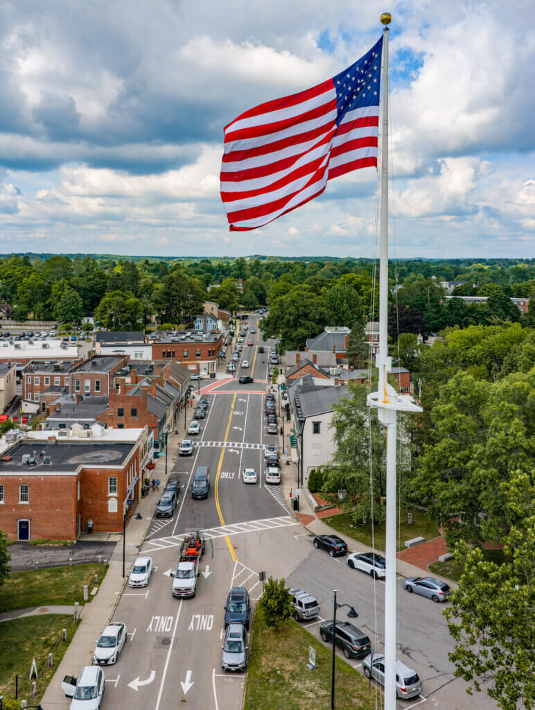 Pedestrian accidents are down but incidents involving cyclists and cars are up where Main and Walden Streets meet in Acton Center. Photo: Carl Calabria/The Acton Bridge