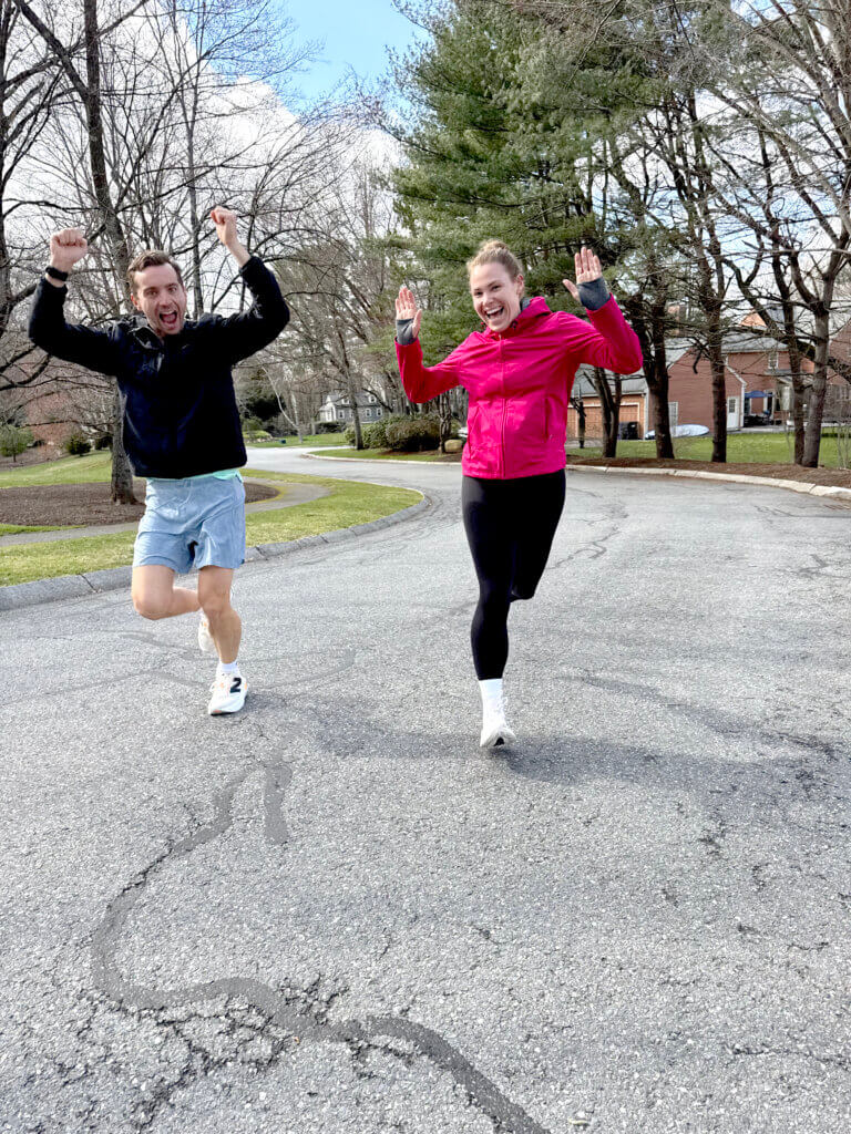  Rosemary "Rory" and Robert Burns preparing for a run.