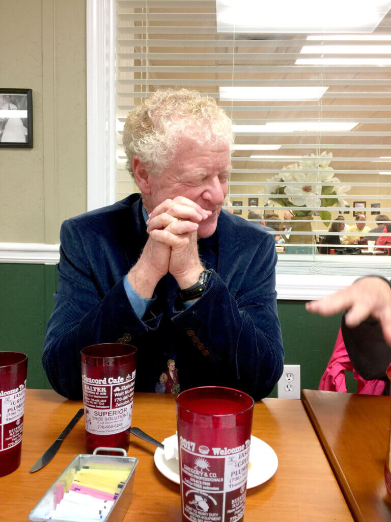 John Strickland, mayor of Acton, Georgia, at the town’s Acton Café. Courtesy photo