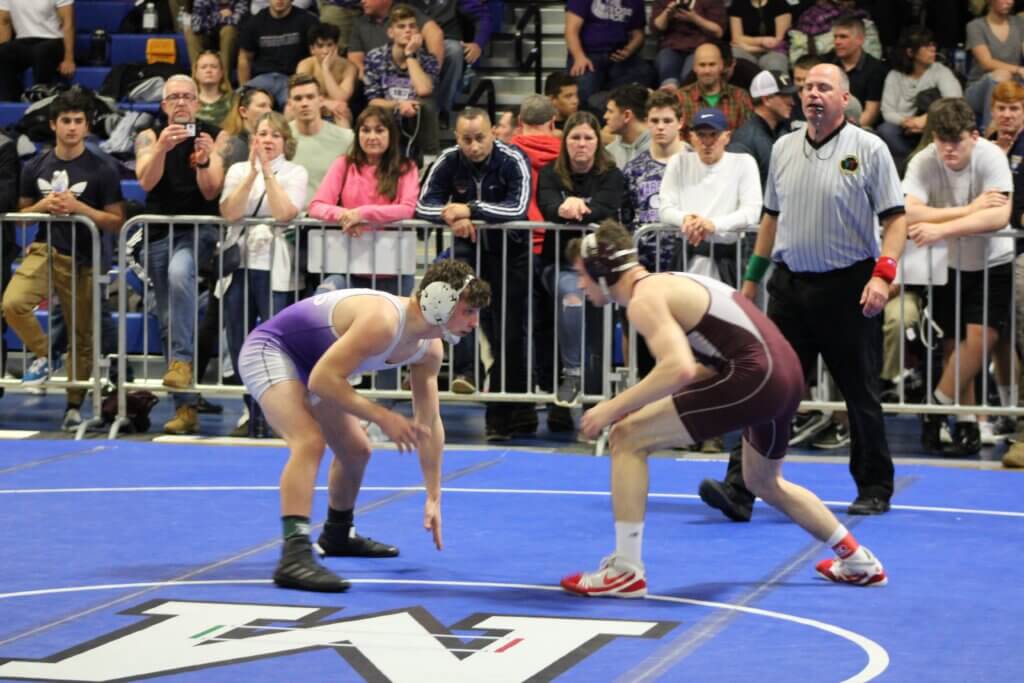 Charnley, right, in action at the 2020 New England regional tournament. Courtesy photo