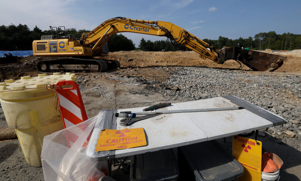 The entrance to a radiation zone work area at the 2229 Main Street Superfund Site in Acton on Wednesday, August 13, 2025. Ken McGagh/The Acton Bridge