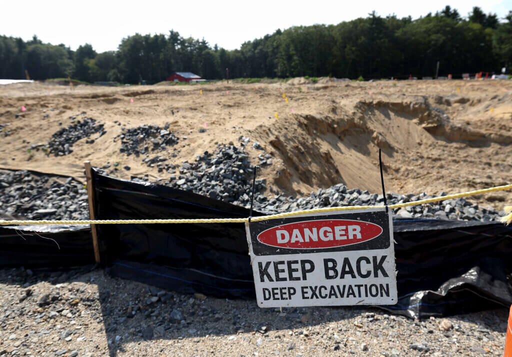 Sign posted in front of an excavation area at the 2229 Main Street Superfund Site in Acton on Wednesday, August 13, 20925. Ken McGagh/The Acton Bridge
