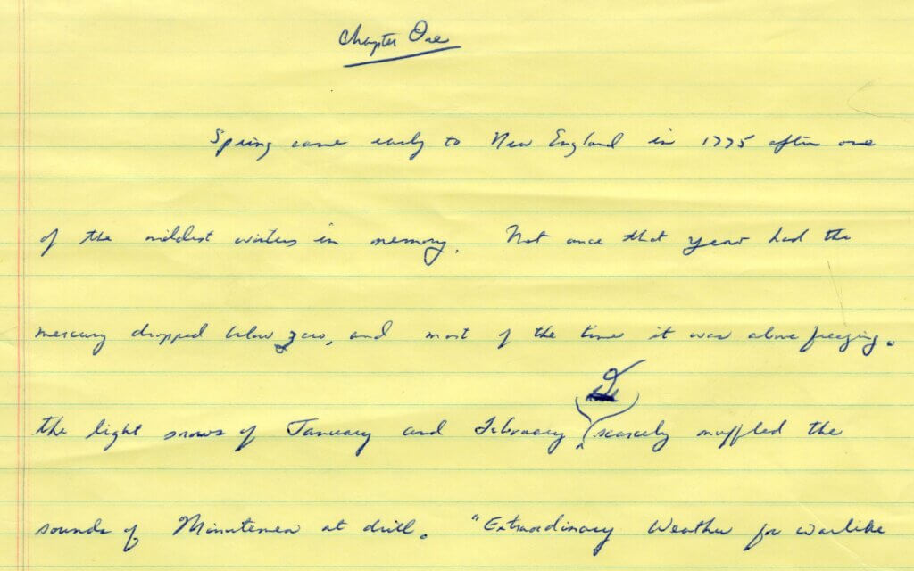 Gross penned the opening lines of his book in 1974, while cradling his infant son. Photo courtesy of Special Collections, Acton Free Public Library.