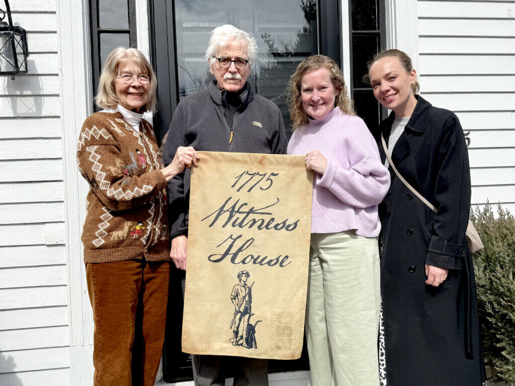  L to r: Susan Ellsworth, Rich Feeley, Karen Mone, and Bre Vader, who live in the multi-unit A and J Moore House, some of which dates to 1740. Photo: Laurie O’Neill/The Acton Bridge