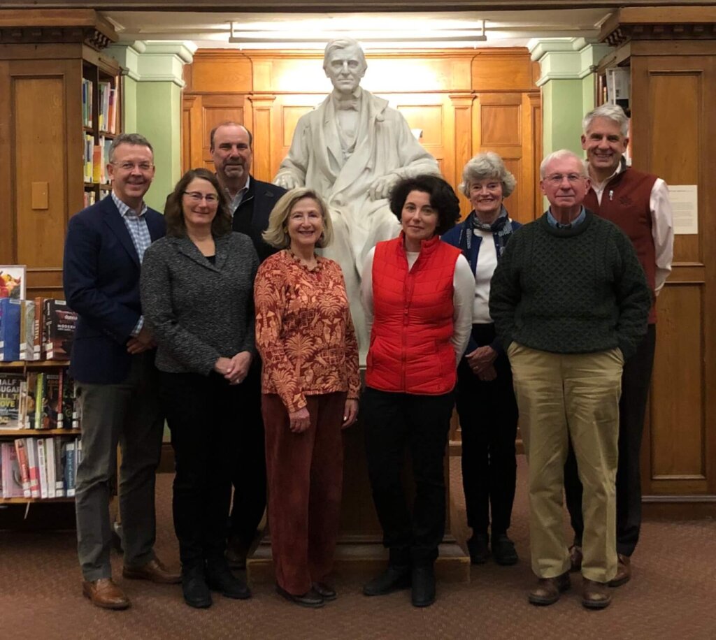 Library board trustees in 2020. From left: John Boynton, Pam Gannon, Jeff Adams, President Sherry Litwack, Cristina Blau, Di Clymer, Vice President Mario Favorito, and Treasurer Rick Briggs. Courtesy photo