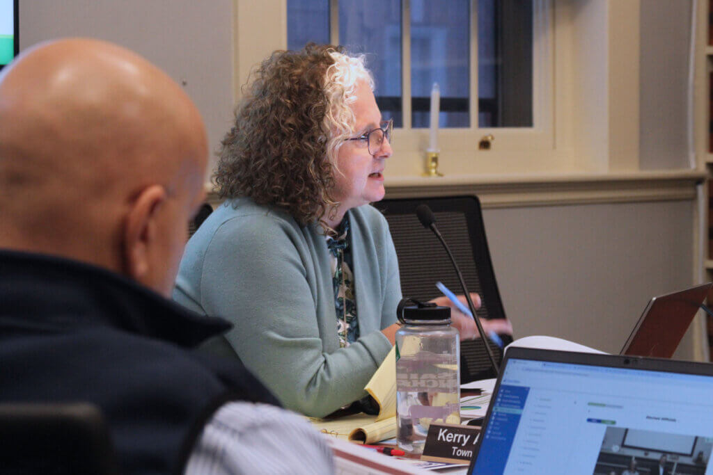 Town Manager Kerry Lafleur presented her final recommendation for the Fiscal Year 2026 budget during Monday’s Select Board meeting. Photo: Dakota Antelman/The Acton Bridge