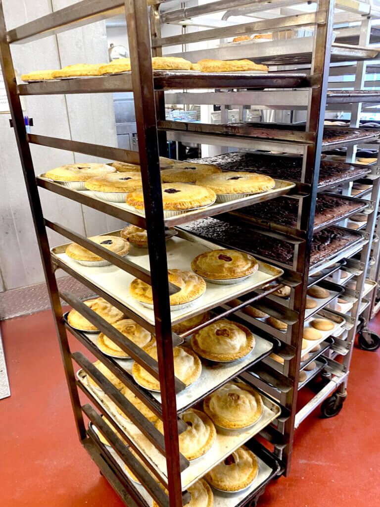 Pies, brownies, and cookies ready for the shop. Photo by Margaret Carroll-Bergman
