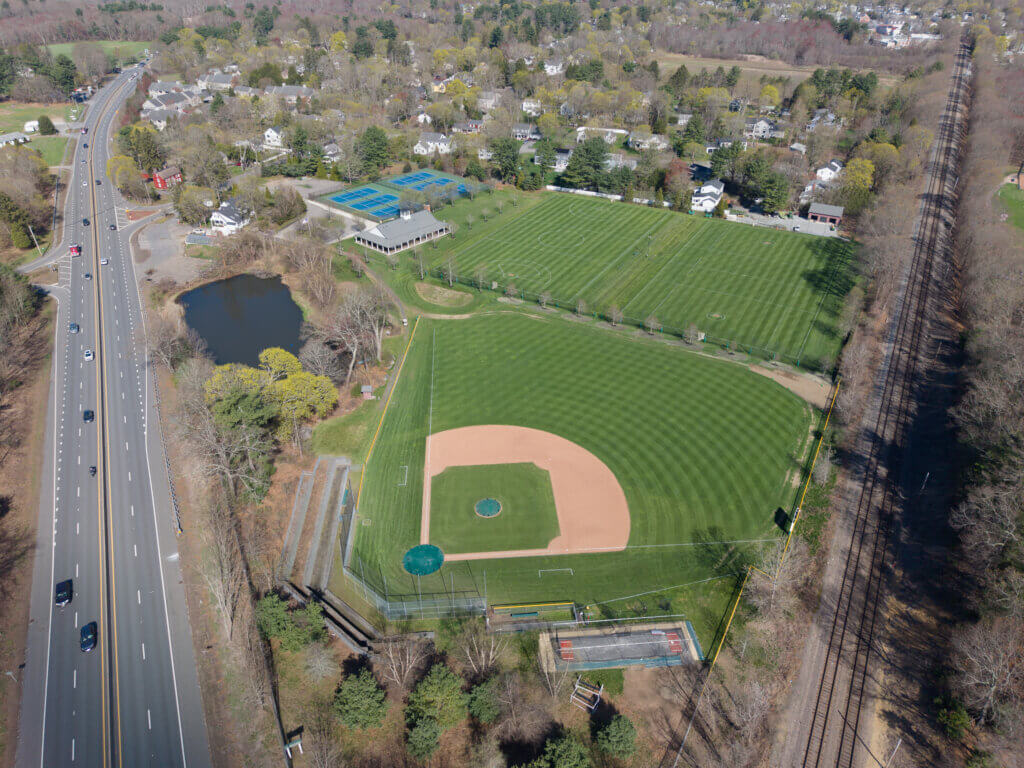 In addition to its Acton Center campus, Acton Academy owns an athletic complex abutting Route 2. Photo: Carl Calabria/The Acton Bridge