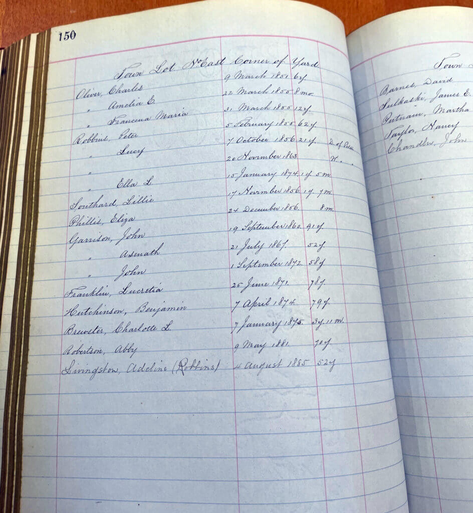 Town Archivist Nathanial Smith discovered the burial ledger while working on an unrelated project. Courtesy photo
