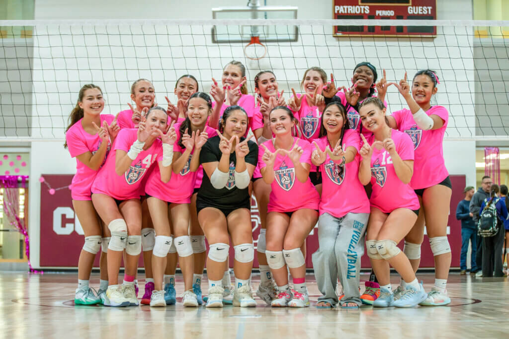 The CCHS volleyball team after winning its Digs for Cancer match against Shawsheen Tech. Photo by Rocco Micciche