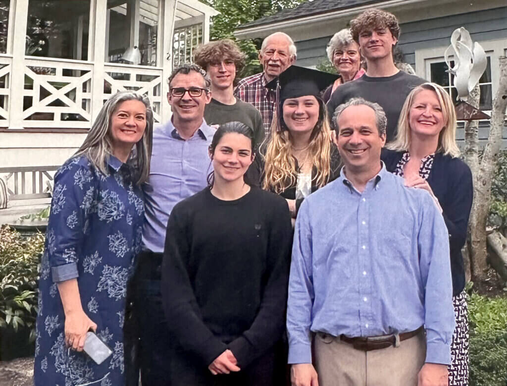 The Clymer family gathers for granddaughter Eva’s graduation from Emerson College. Courtesy photo