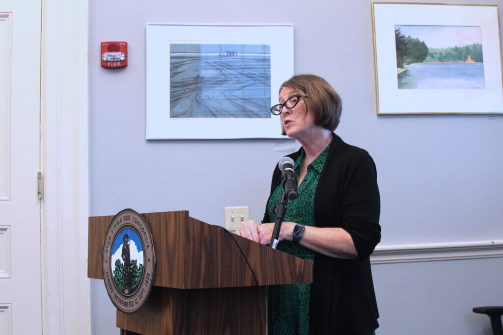 Economic vitality manager Mimi Graney details Concord250 mobile food vendor plans. Photo: Dakota Antelman/The Acton Bridge