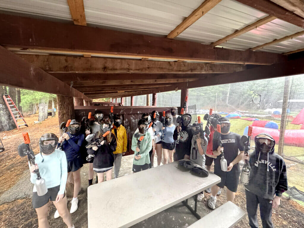 Youth Academy participants prepare for “battle” at Boston Paintball in Maynard. Courtesy photo