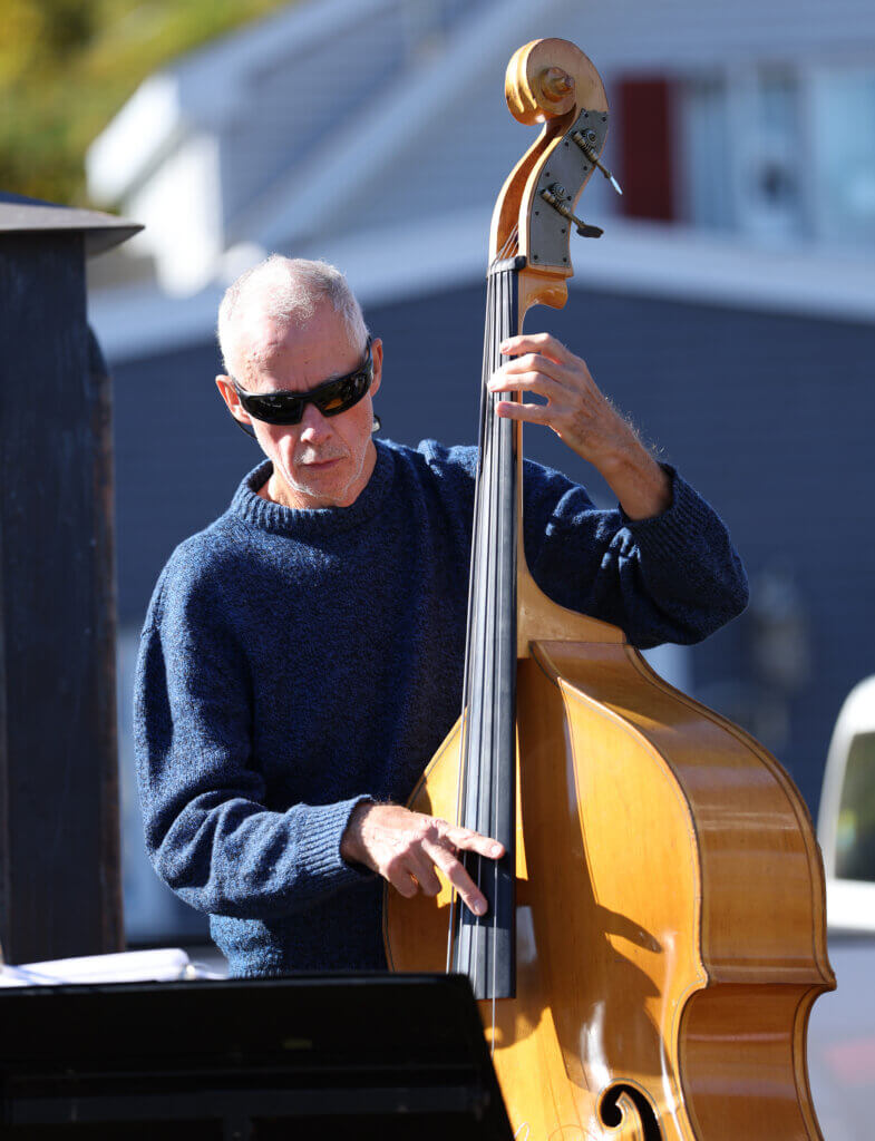 Bill McCormack of the Lori Z Jazz Trio plays the bass during Discover West Acton Day on Saturday, October 18, 2025. Ken McGagh/The Acton Bridge