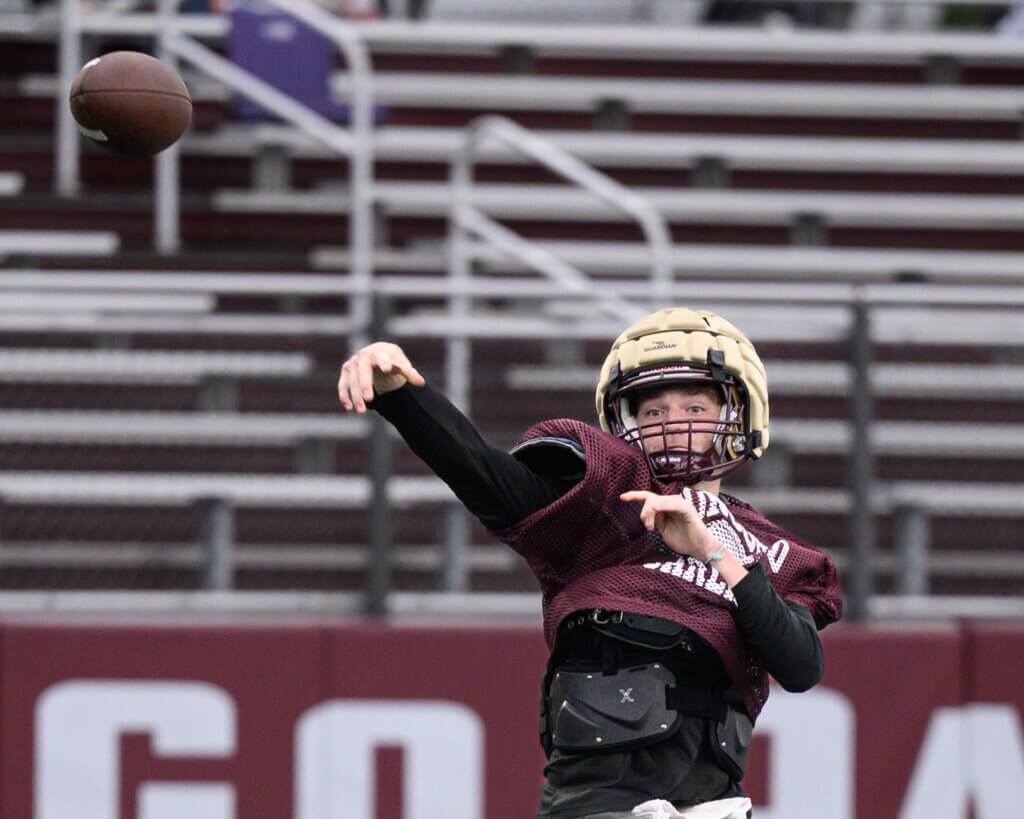 Ryan Duffy fires a pass. Photo by Jon Straggas