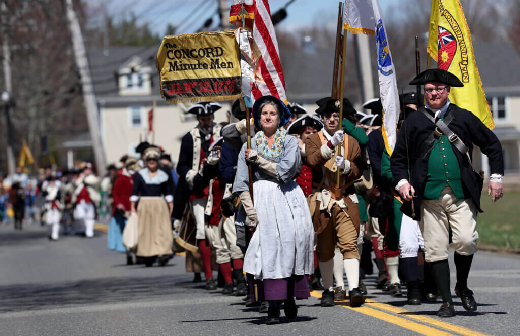The Acton Minute Men on the march.  
