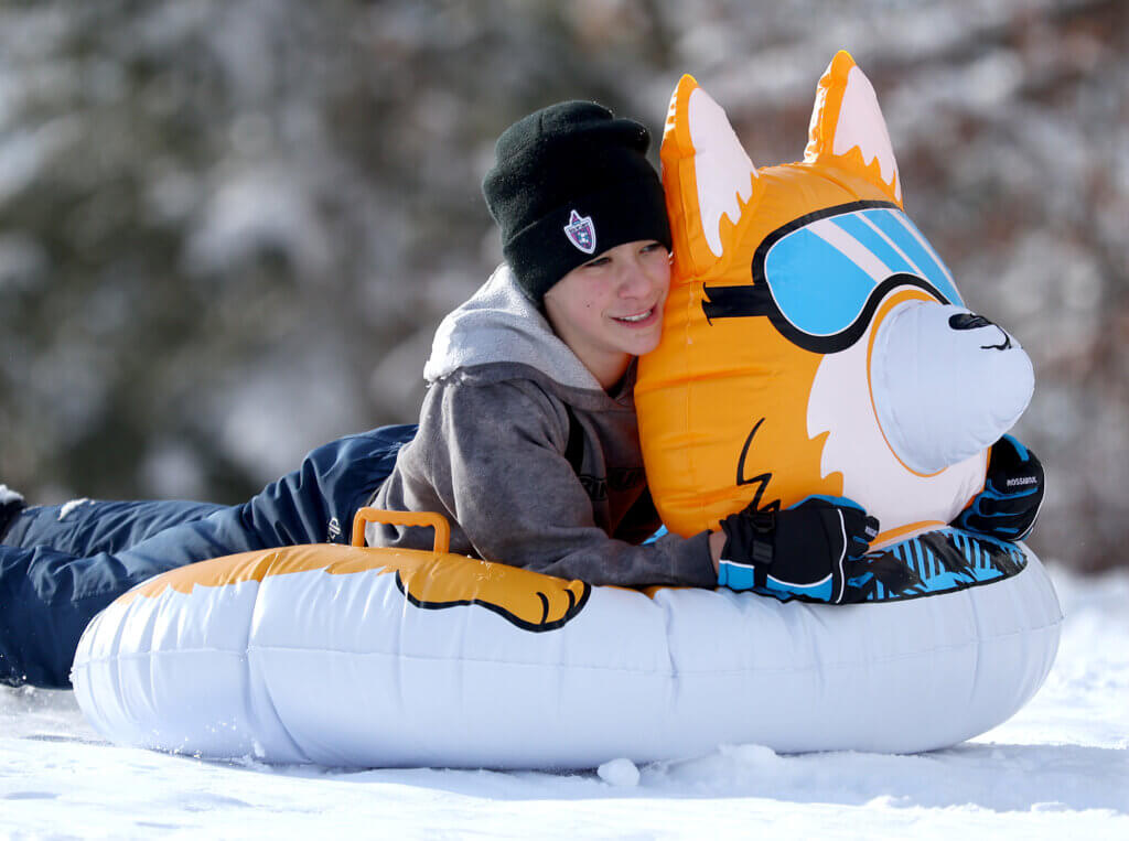 Arthur Mamao, 12, of Acton is one cool cat as he scoots down the slope. 